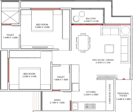2 BHK Flat in Rudra The Pushkar in Kathwada, Ahmedabad - Image 917419