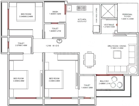 3 BHK Flat in Rudra The Pushkar in Kathwada, Ahmedabad - Image 917420