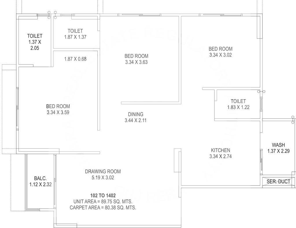 3 BHK Flat in Samarth Sky in Tragad, Ahmedabad - Image 917463