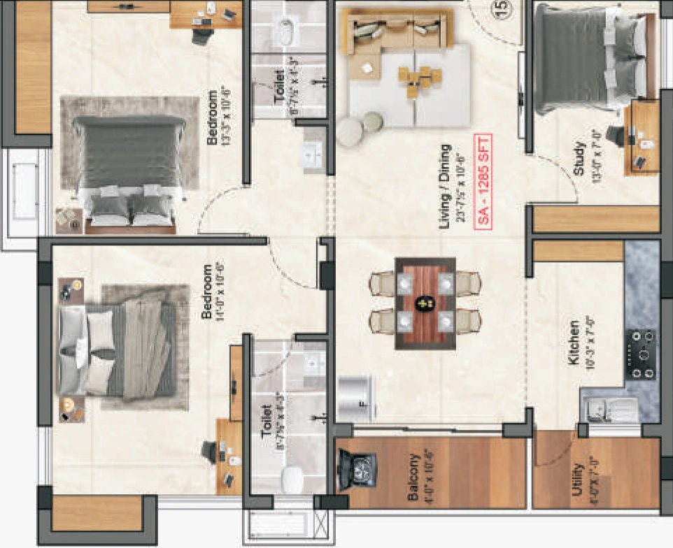 2.5 BHK Flat in Sumangali Daanvi in Medavakkam, Chennai - Image 917469