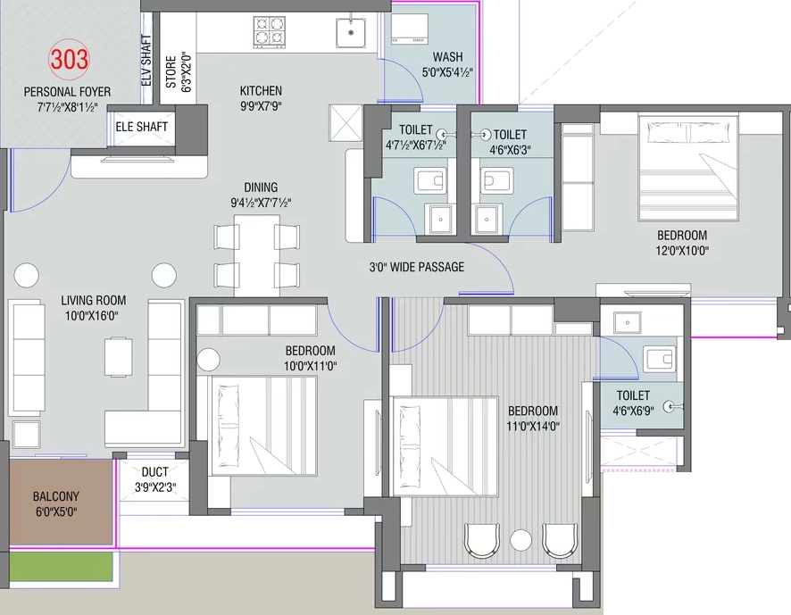 3 BHK Flat in Savera Shristi in South Bopal, Ahmedabad - Image 917468