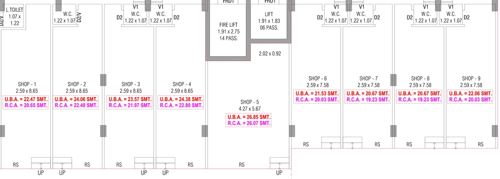 Floor Plan of Commercial Shivam Sky in Narolgam, Ahmedabad - Image 401915
