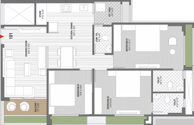 3 BHK Flat in Shivana Aresta in South Bopal, Ahmedabad - Image 917527