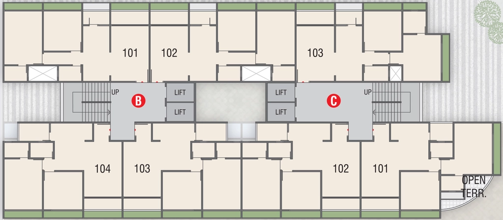 Floor Plan of Shraddha Satyam Residency in Kanbha, Ahmedabad - Image 401960