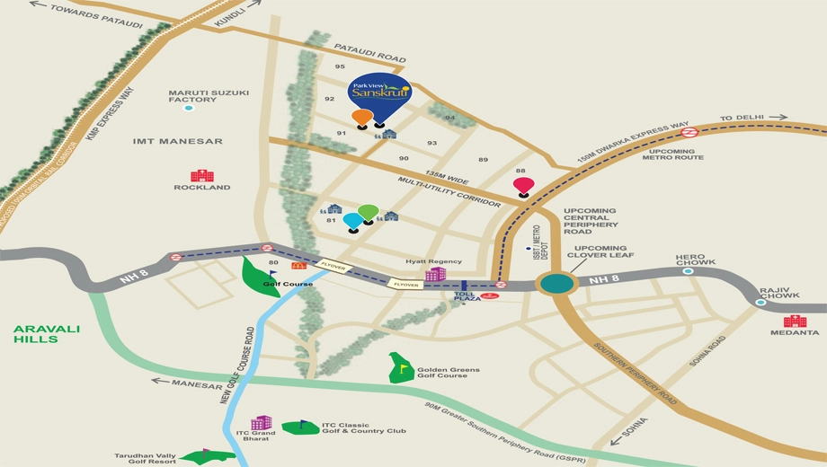 Location of Bestech Park View Sanskruti - Image 402084