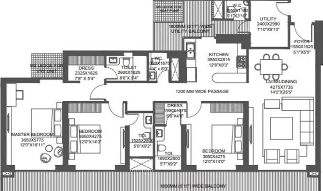 3 BHK Flat in Godrej Astra in Sector 54, Gurgaon - Image 917607