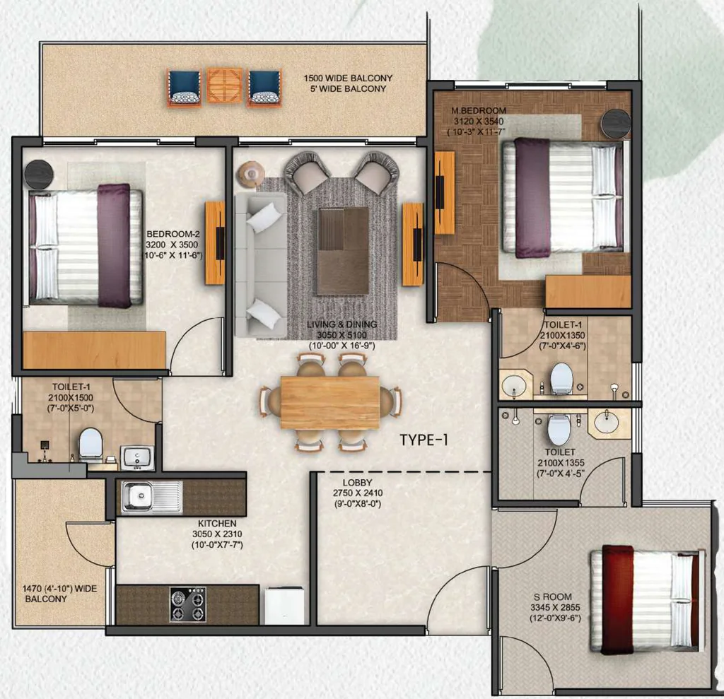 3 BHK Flat in JMS Silver Living in Sector 95, Gurgaon - Image 917611