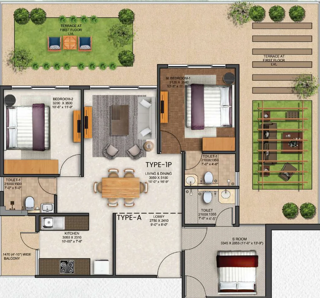 3 BHK Flat in JMS Silver Living in Sector 95, Gurgaon - Image 917613