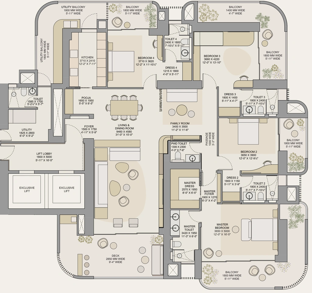 4.5 BHK Flat in Trehan iris Omara in Sector 80, Gurgaon - Image 917628