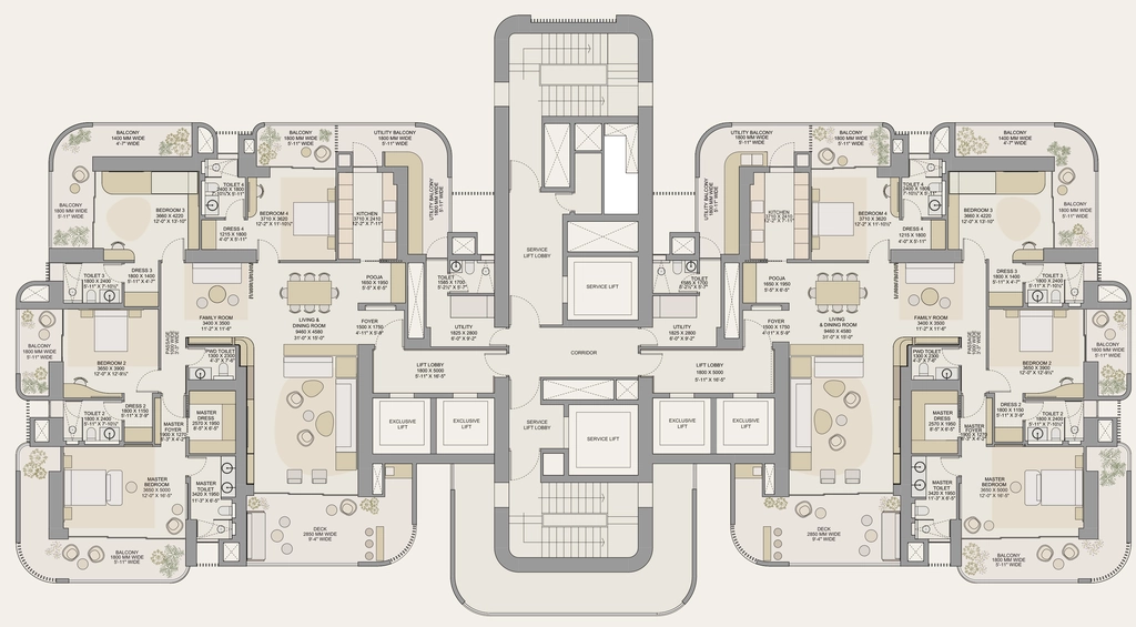 Floor Plan of Trehan iris Omara in Sector 80, Gurgaon - Image 402220