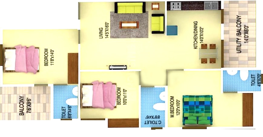 3 BHK Flat in DS Max Sparkle Nest in Kothanur, Bangalore - Image 917658
