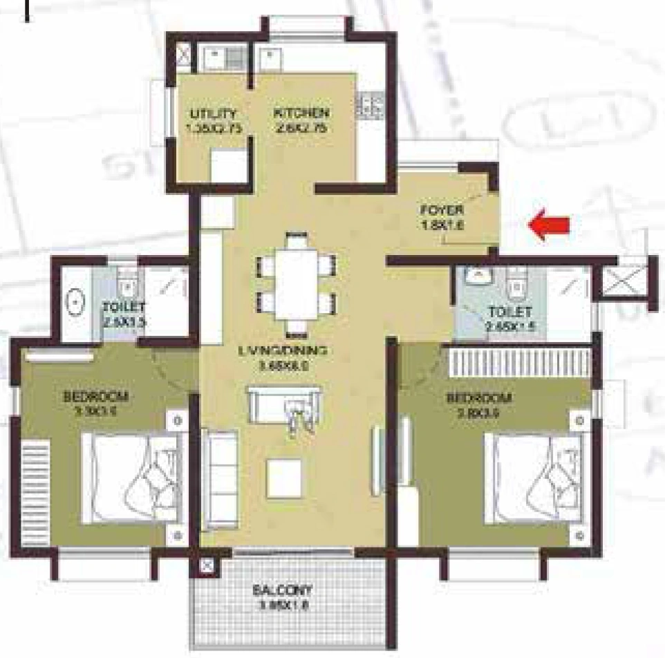 2 BHK Flat in Carbon Cornerstone in Hennur Road, Bangalore - Image 917939