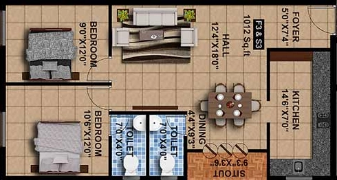2 BHK Flat in Sumangali Divine in Gowriwakkam, Chennai - Image 917629