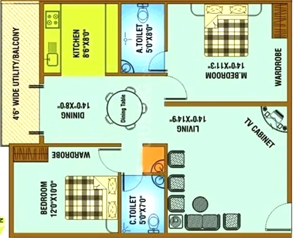 2 BHK Flat in Flourish May Flower Classic in Murugeshpalya, Bangalore - Image 917950