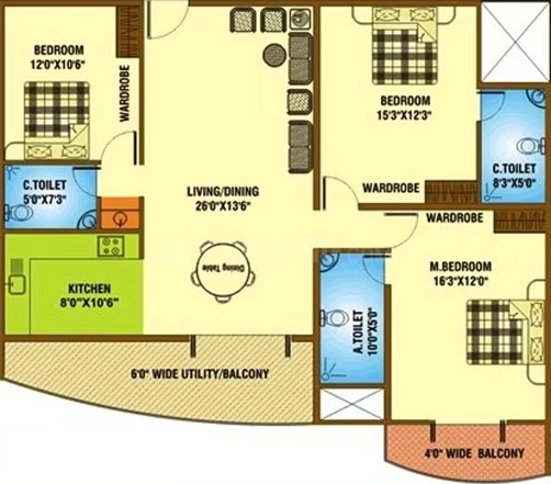 3 BHK Flat in Flourish May Flower Classic in Murugeshpalya, Bangalore - Image 917953
