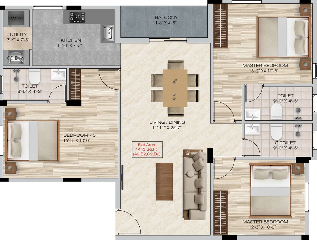 3 BHK Flat in Sreenivasa Sai Ganesh in Mylapore, Chennai - Image 917647