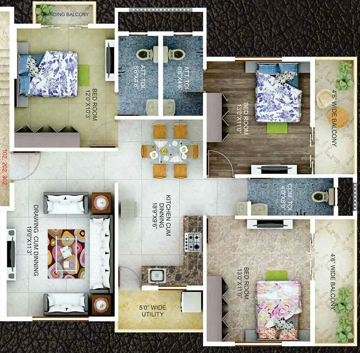 3 BHK Flat in Ficon The Heritage in Gorewada, Nagpur - Image 918038