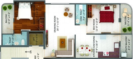 2 BHK Flat in Ficon East Avenue in Jaripatka, Nagpur - Image 921256