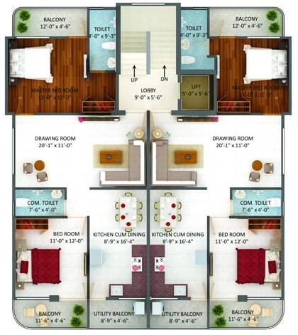 Floor Plan of Ficon East Avenue in Jaripatka, Nagpur - Image 410289