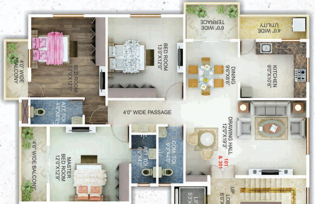3 BHK Flat in Ficon The Nest in Borgaon, Nagpur - Image 918043