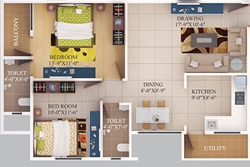 2 BHK Flat in Ficon The Orion in Zingabai Takli, Nagpur - Image 918044