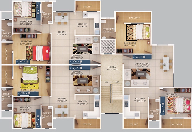 Floor Plan of Ficon The Orion in Zingabai Takli, Nagpur - Image 403275