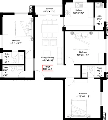 3 BHK Flat in NSK The Park in Manapakkam, Chennai - Image 917660