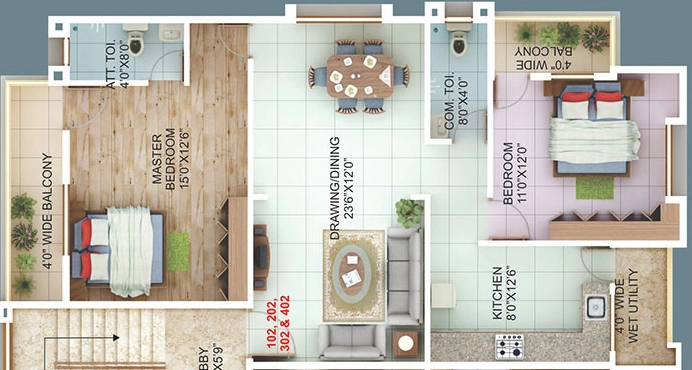 2 BHK Flat in Ficon The Radian in Zingabai Takli, Nagpur - Image 918045