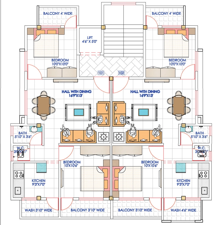 Floor Plan of Ficon Galaxy Height in Zingabai Takli, Nagpur - Image 403226