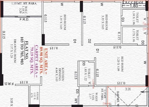 3 BHK Flat in Shree Balaji Satyam Luxuria in Odhav, Ahmedabad - Image 917669