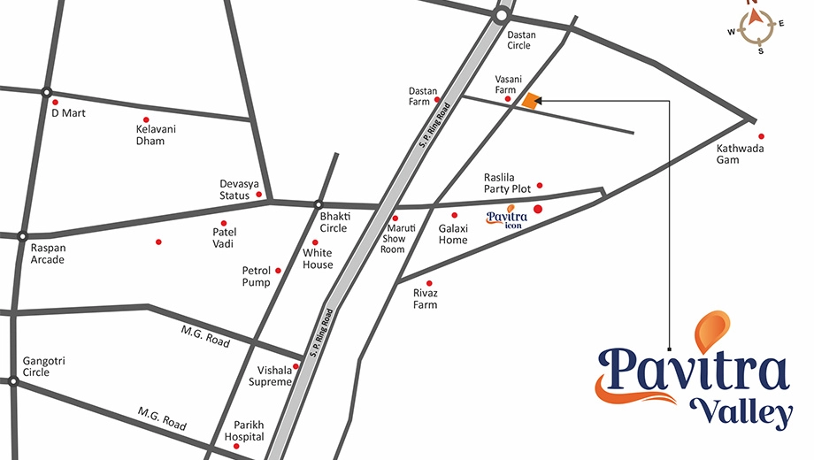Location of Shree Pavitra Valley in Kathwada, Ahmedabad - Image 402340