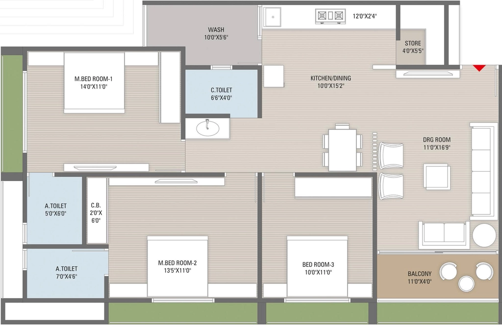 3 BHK Flat in Shree Radhe Krishna Sparsh in Nana Chiloda, Ahmedabad - Image 917683
