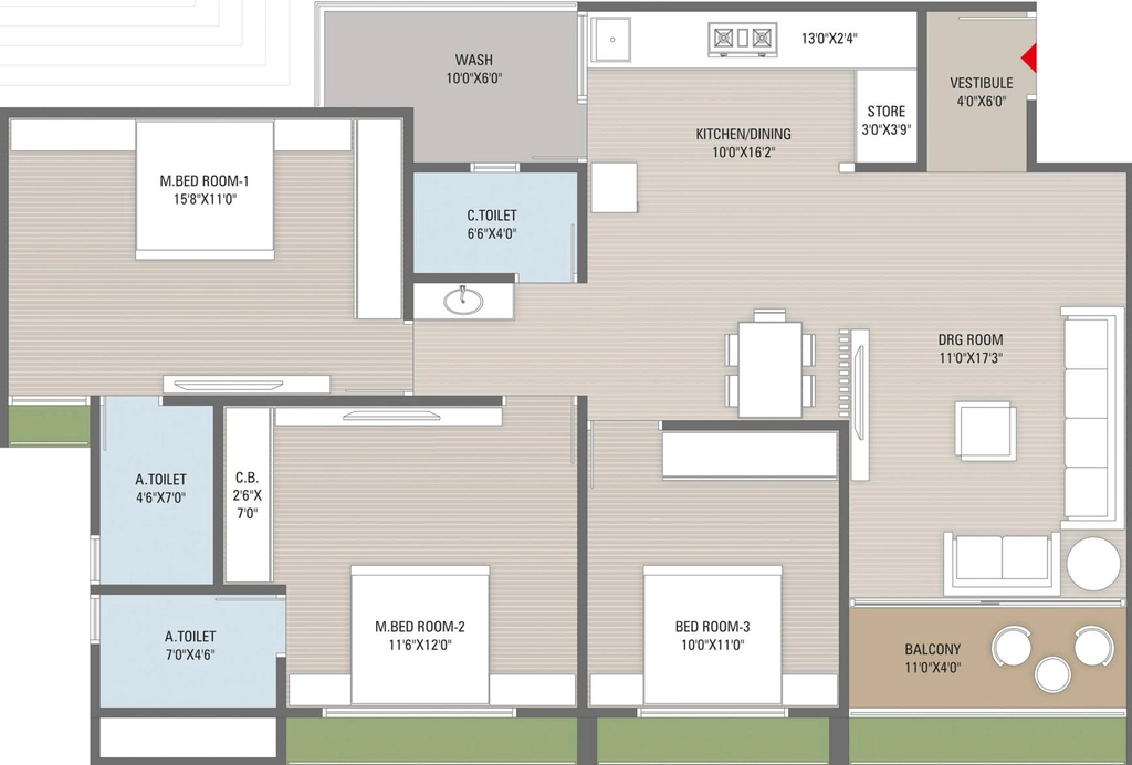 3 BHK Flat in Shree Radhe Krishna Sparsh in Nana Chiloda, Ahmedabad - Image 917684