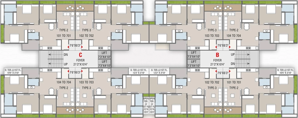 Floor Plan of Shree Radhe Krishna Sparsh in Nana Chiloda, Ahmedabad - Image 402359