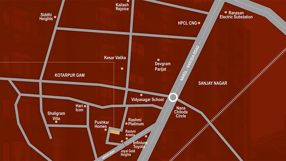 Location of Shree Radhe Krishna Sparsh in Nana Chiloda, Ahmedabad - Image 402357
