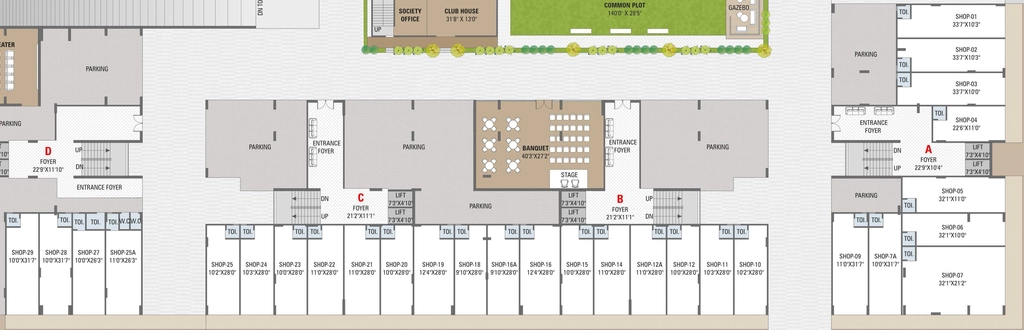 Floor Plan of Commercial Shree Radhe Krishna Sparsh in Nana Chiloda, Ahmedabad - Image 402369