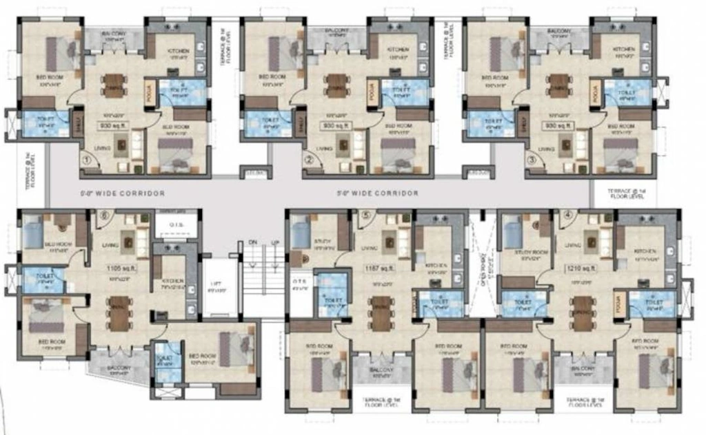 Floor Plan of Ara Vinesh Enclave in Kolapakkam, Chennai - Image 402405
