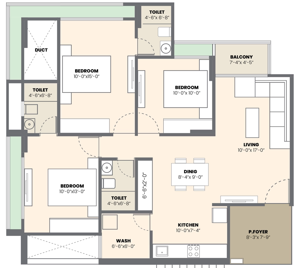 3 BHK Flat in Ratnam Opal in New Ranip, Ahmedabad - Image 918167