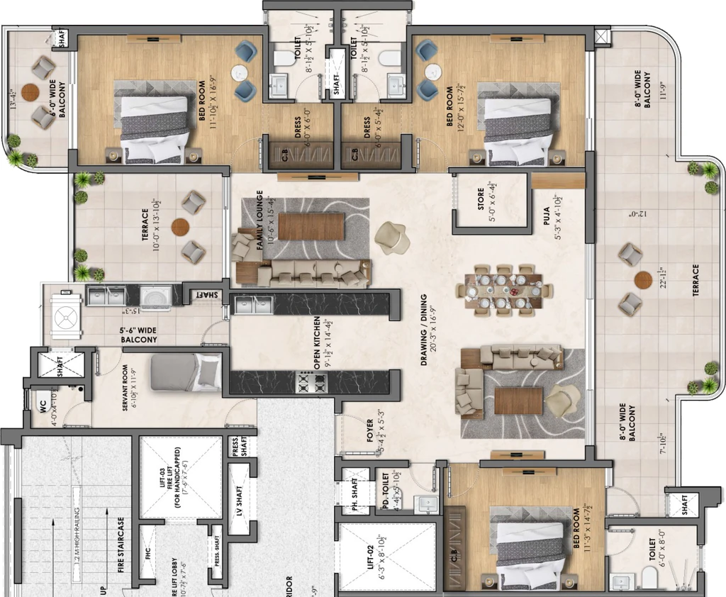 3 BHK Flat in Vamana Riseonic in New Chandigarh, Chandigarh - Image 918156