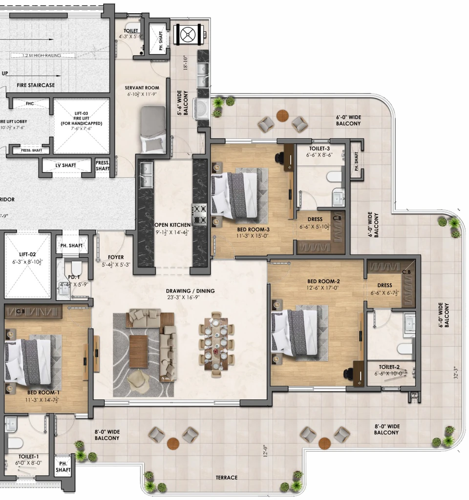 3 BHK Flat in Vamana Riseonic in New Chandigarh, Chandigarh - Image 918157