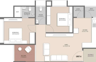 2 BHK Flat in Sthapak Harmony in Vasna, Ahmedabad - Image 917760