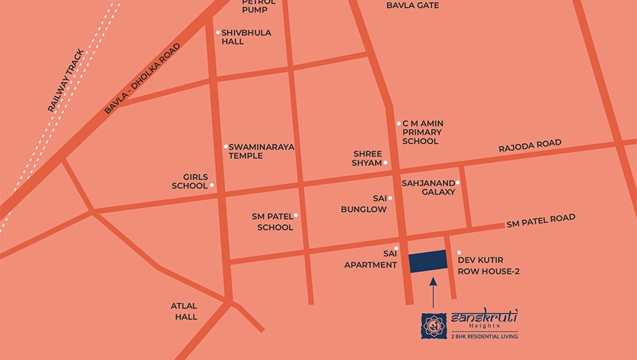 Location of Suchansa Sanskruti Heights in Bavla, Ahmedabad - Image 402551