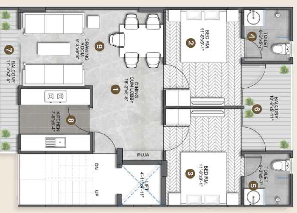 2 BHK Flat in Prime Residences in Sector 65, Gurgaon - Image 917784