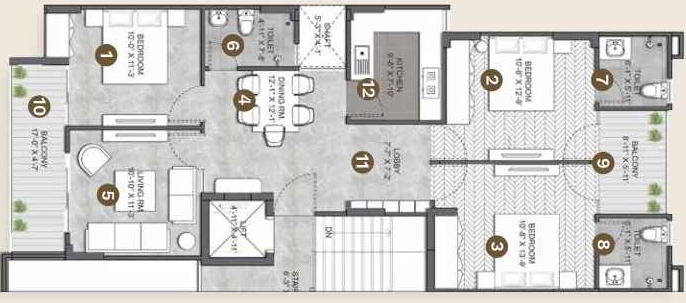 3 BHK Flat in Prime Residences in Sector 65, Gurgaon - Image 917786