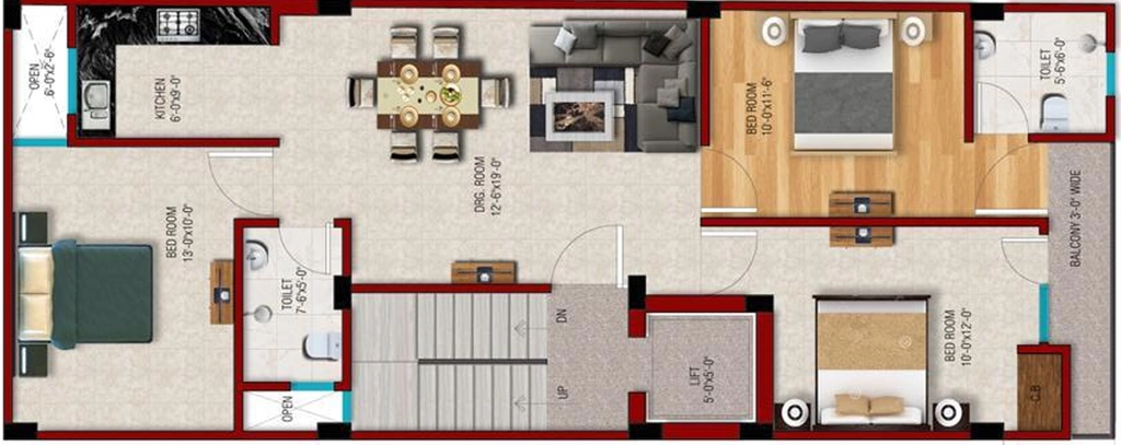 3 BHK Flat in HCS Orchid in Chhattarpur, New Delhi - Image 917803