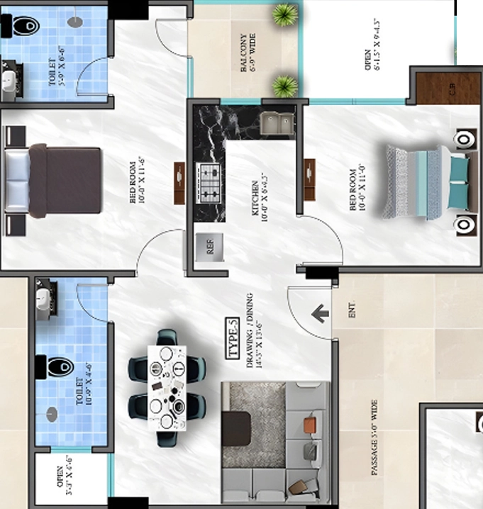 2 BHK Flat in HCS Skyrise in Jonapur, New Delhi - Image 917831