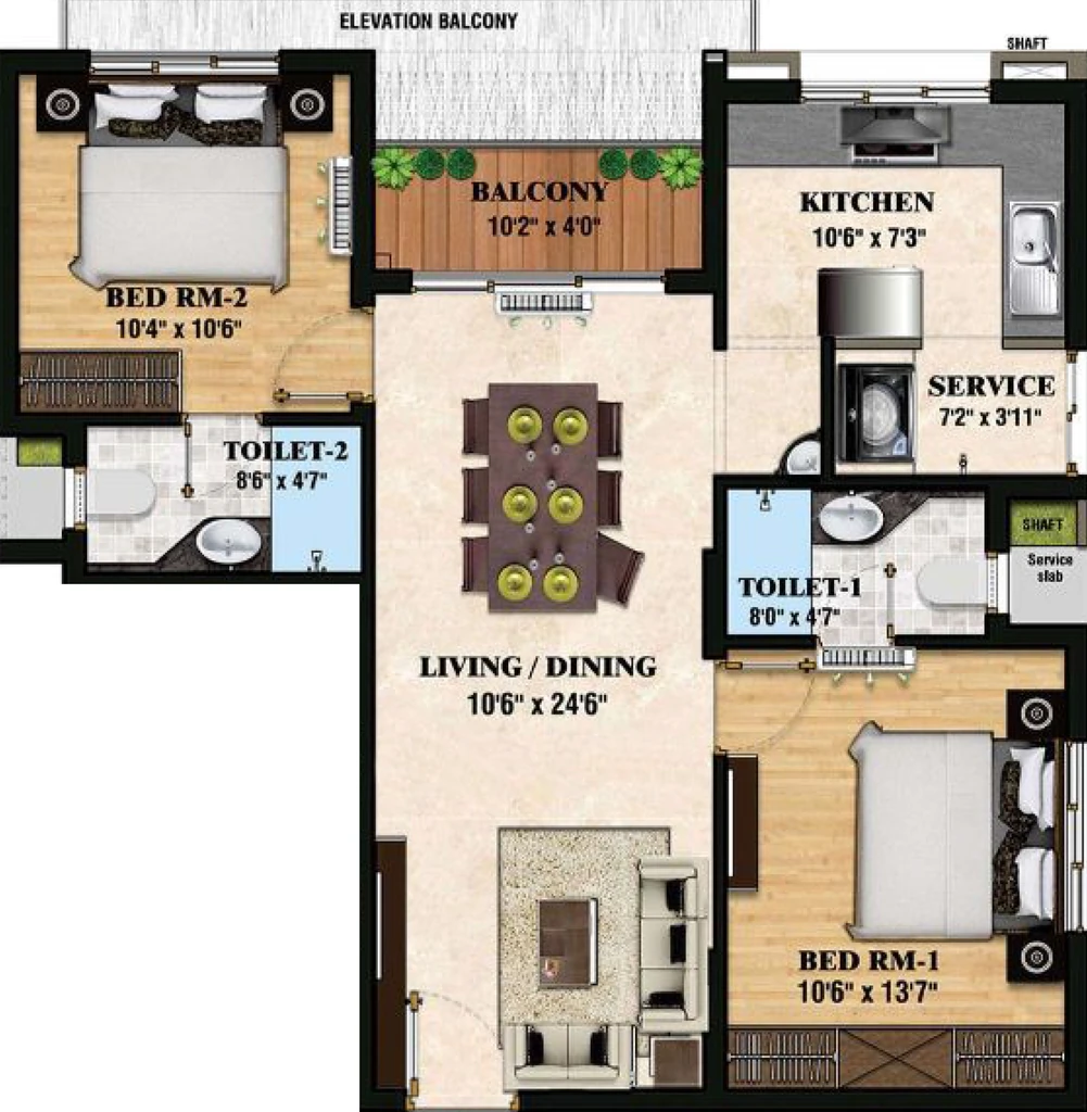 2 BHK Flat in Vencer Palatine in Valasaravakkam, Chennai - Image 917834