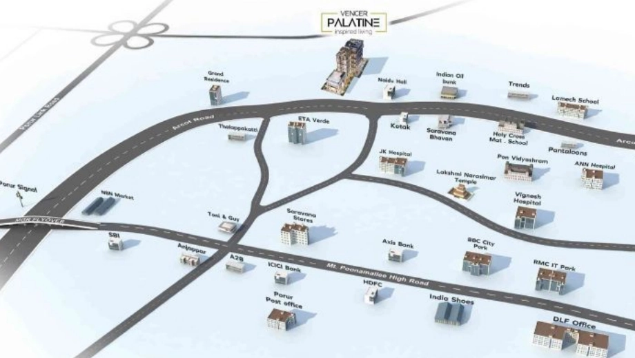 Location of Vencer Palatine in Valasaravakkam, Chennai - Image 402720