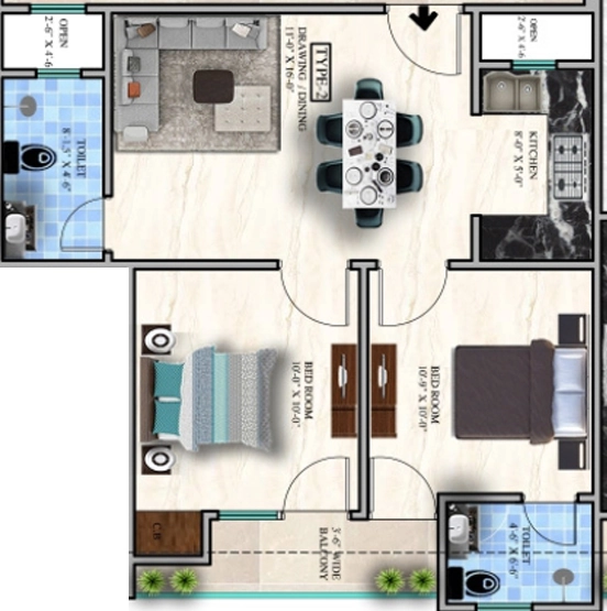 2 BHK Flat in HCS Meridian in Jonapur, New Delhi - Image 917838