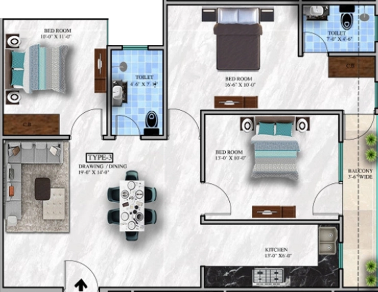 3 BHK Flat in HCS Meridian in Jonapur, New Delhi - Image 917839